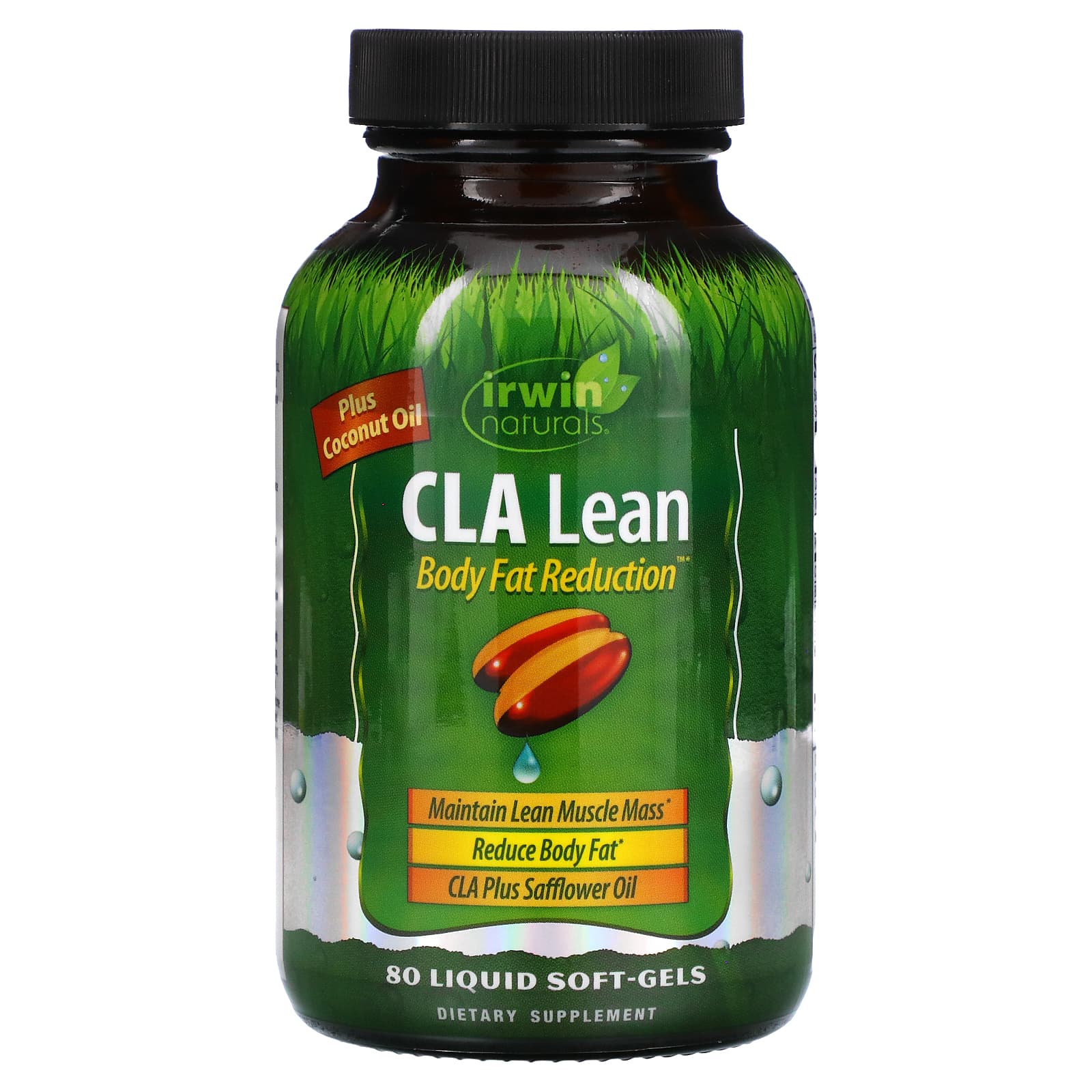 Irwin Naturals CLA Lean Body Fat Reduction High Potency Conjugated Linoleic Acid - Weight Management Supplement & Exercise Enhancement With Safflower & Coconut Oil - 80 Liquid Softgels