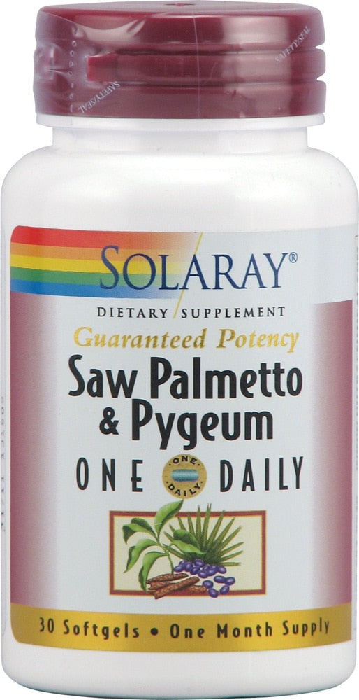 Solaray One Daily Saw Palmetto And Pygeum, 30 Capsules