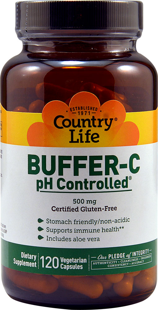 Country Life Buffer-C, pH Controlled, 500 Mg, 120 Veggie Caps