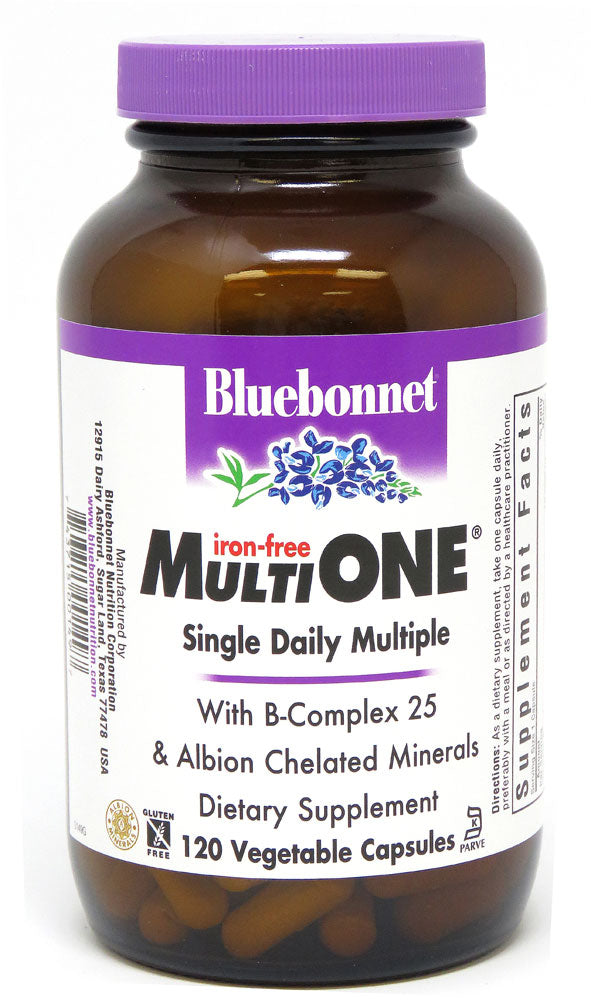 Bluebonnet Nutrition, Multi One, Single Daily Multiple, Iron-Free, 120 Vegetable Capsules