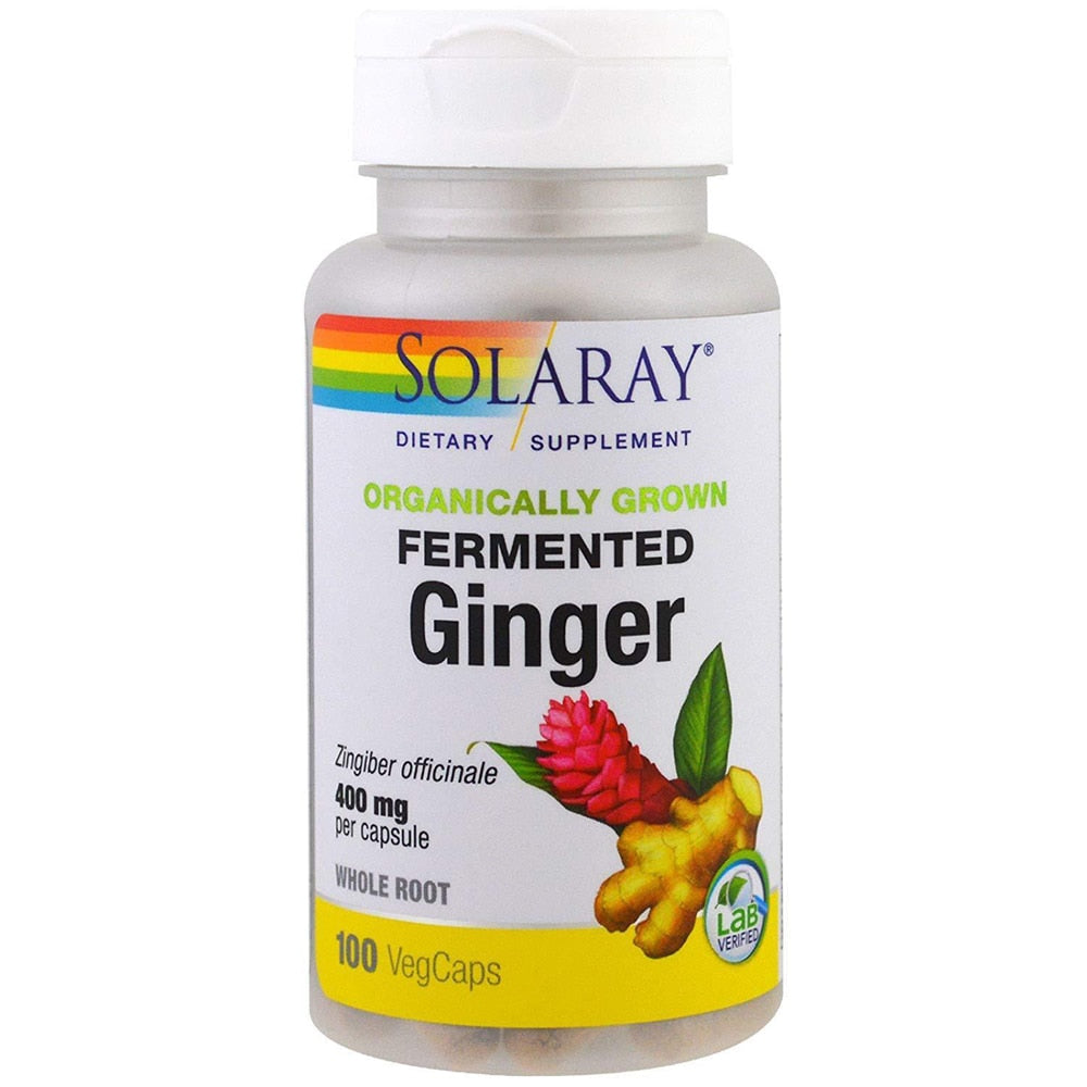 Solaray Organically Grown Fermented Ginger Root, 100 VegCaps
