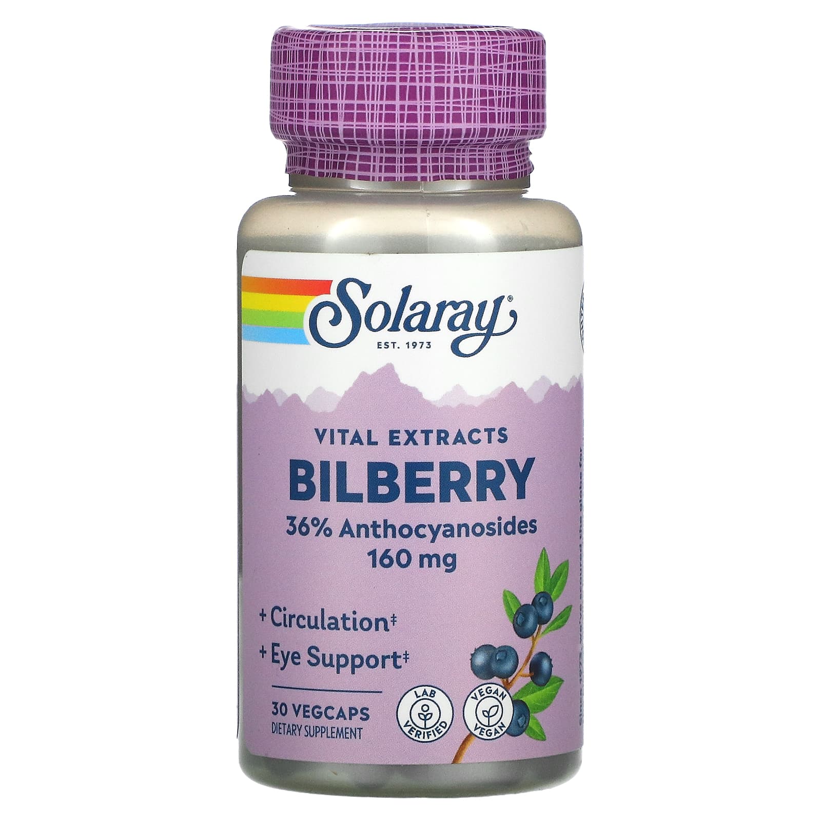 Solaray Bilberry Extract Daily 160 Mg 30 Capsules