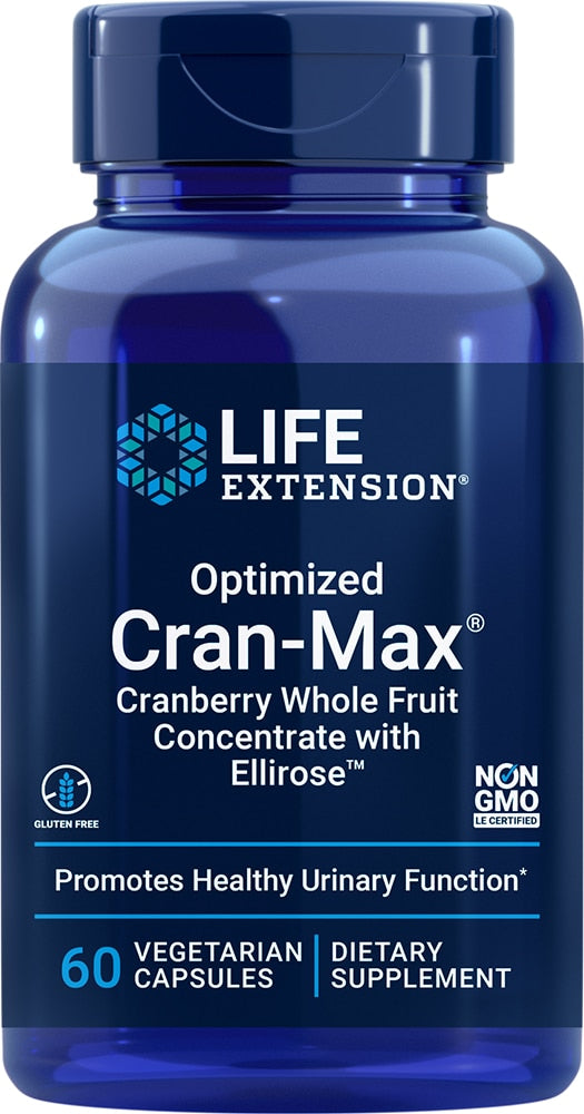 Life Extension Optimized Cran-Max, Cranberry Whole Fruit Concentrate With Ellirose, 60 Veggie Caps