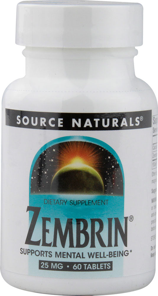 SOURCE NATURALS - Zembrin 25 mg - 60 TABLET – Highland Health Foods