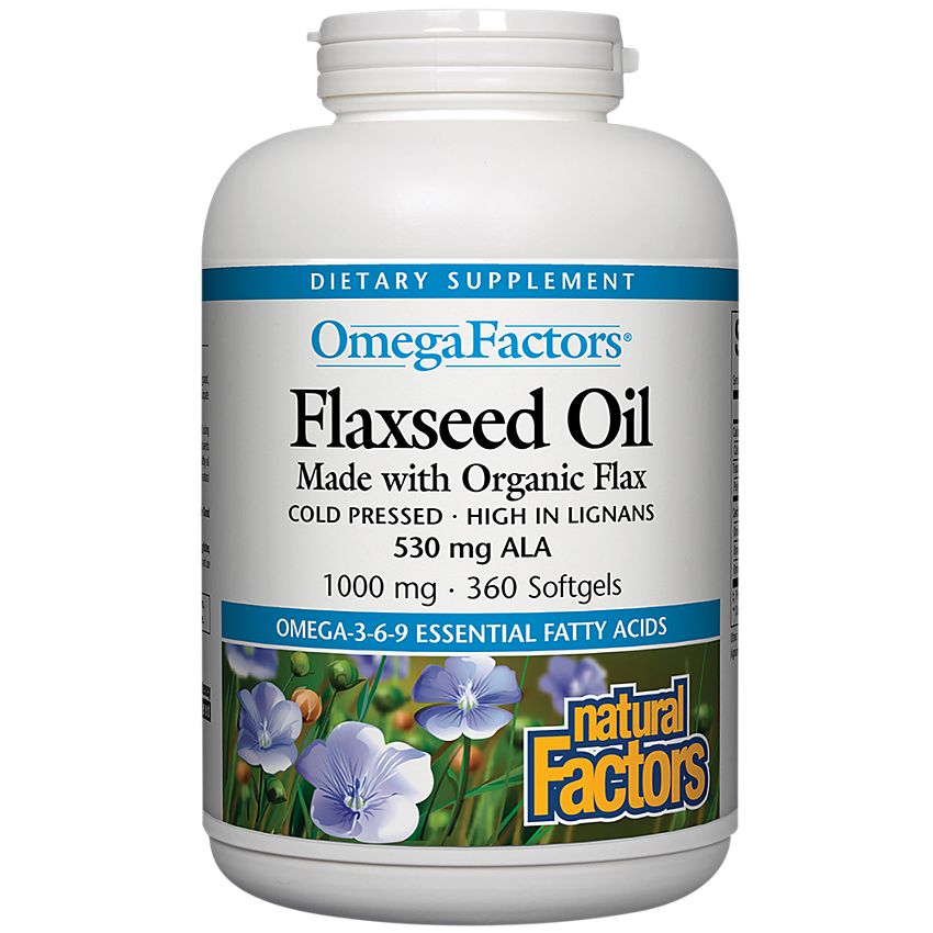 Natural Factors OmegaFactors Flaxseed Oil 1000 Mg Organic