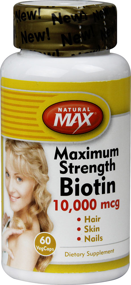 Natural Balance Max Maximum Strength Biotin, 10, 000mcg, 60 Vegetarian Capsules