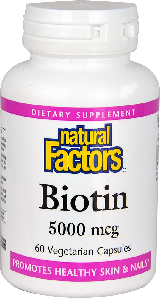 Natural Factors Biotin -- 5000 Mcg - 60 Vegetarian Capsules