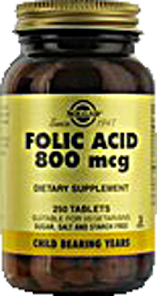 Solgar Folic Acid -- 800 Mcg - 250 Tablets