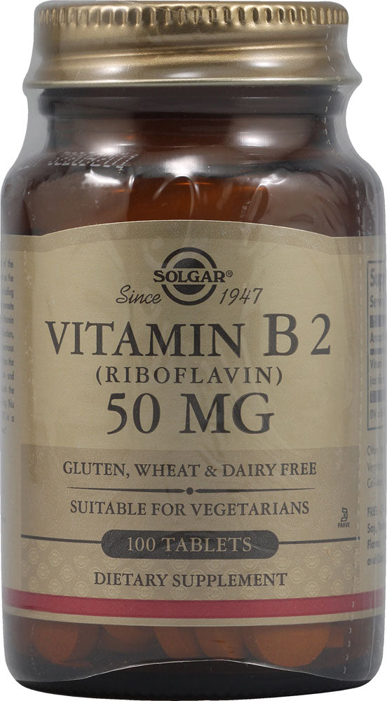 Solgar Vitamin B2 Riboflavin -- 50 Mg - 100 Tablets