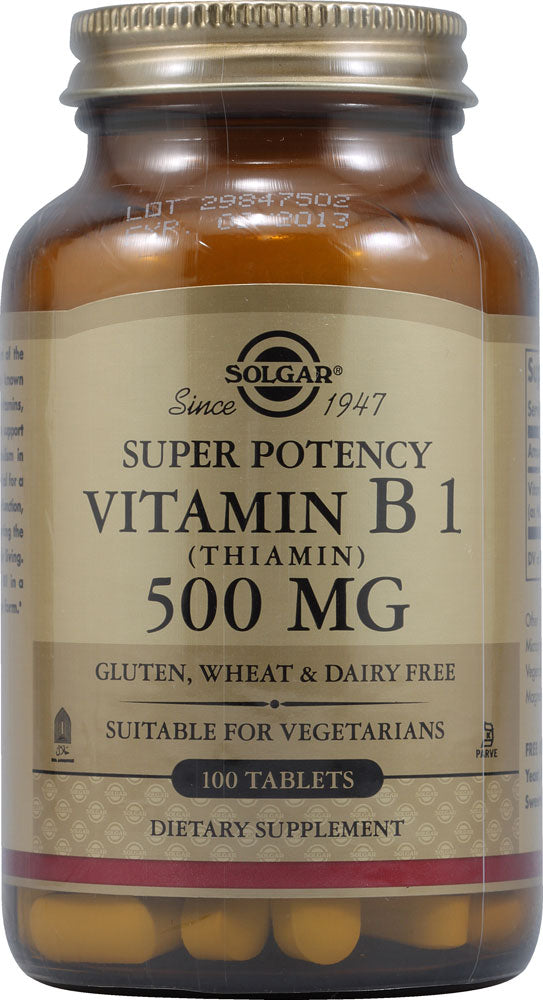 Solgar Vitamin B1 Thiamin -- 500 Mg - 100 Tablets