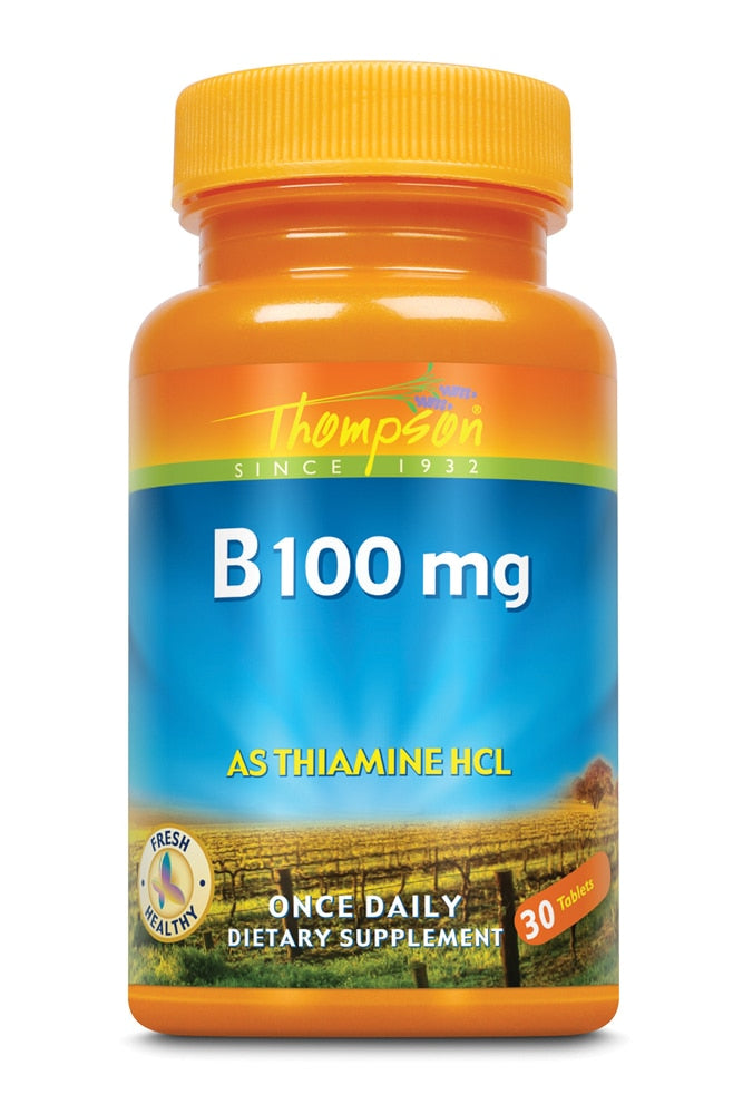 Thompson Vitamin B-1 100mg 30 Tabs, Nutritional Products