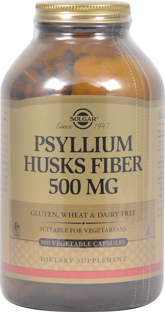 Solgar Psyllium Husks Fiber Vegetable Capsules, 500 Mg