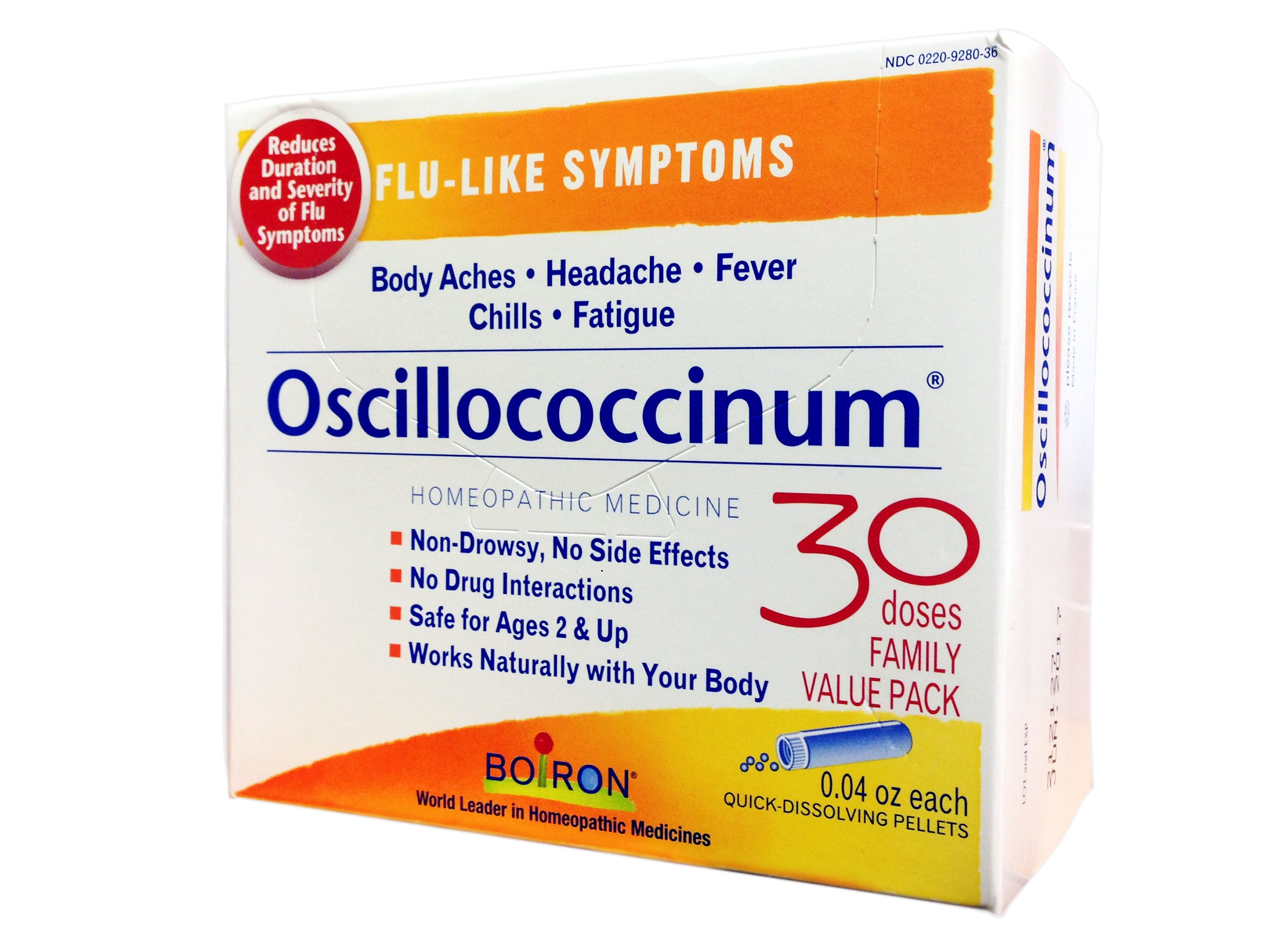 Boiron Oscillococcinum Unit Dose, Homeopathic Medicine For Flu-Like Symptoms, Body Aches, Headache, Fever, Chills, Fatigue, 30 Doses