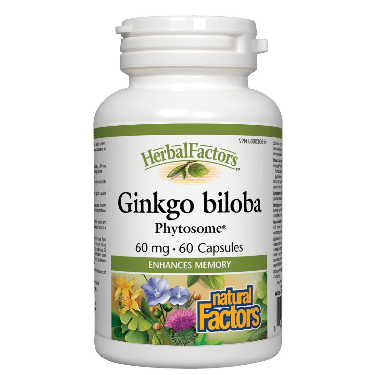 Natural Factors HerbalFactors Ginkgo Biloba Phytosome 60 Mg