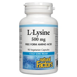 Natural Factors L-Lysine 500 Mg, 90 Vegetarian Capsules