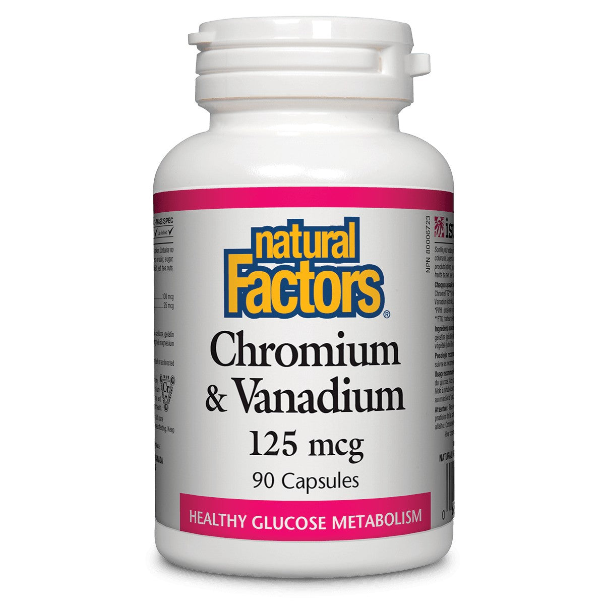 Natural Factors Chromium & Vanadium 125 Mcg, 90 Capsules