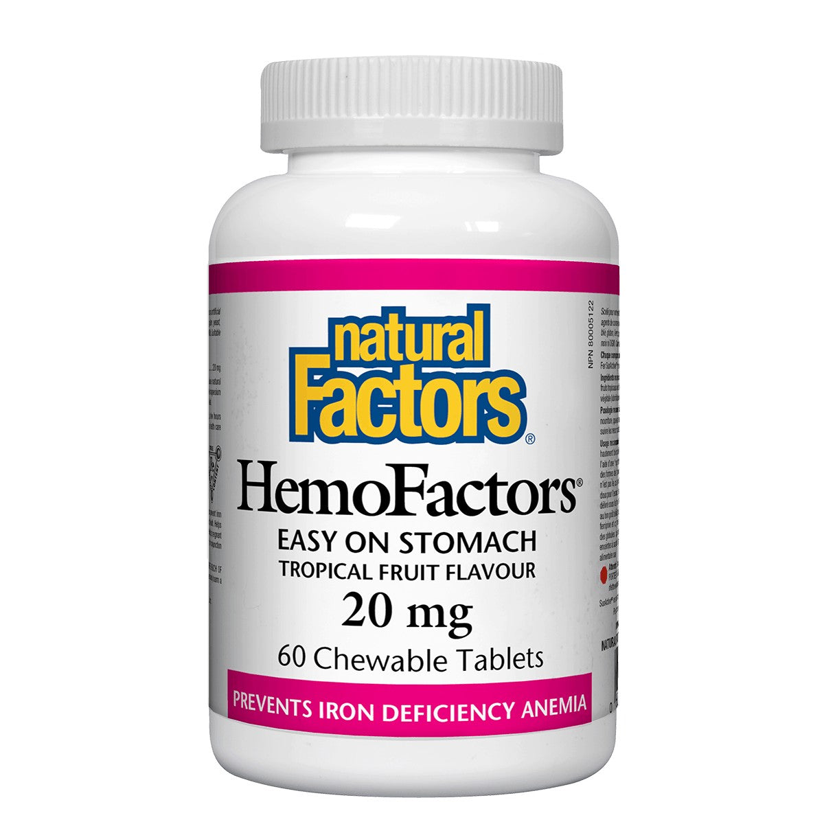 Natural Factors Easy Iron, 20 Mg, 60 Chewable Tablets