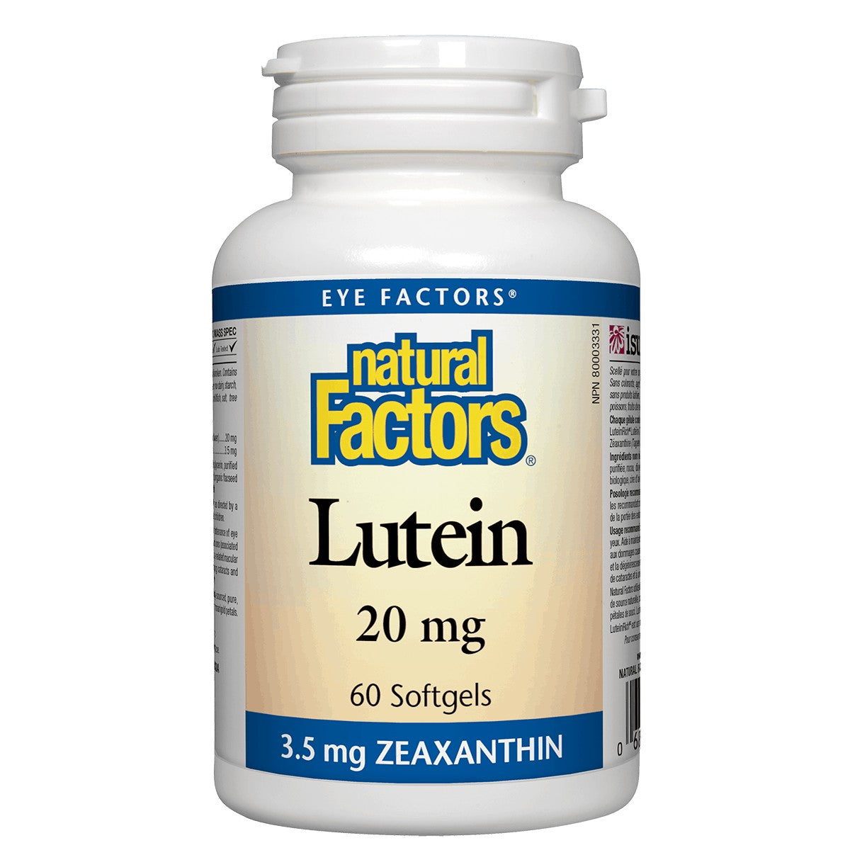 Natural Factors Lutein 20 Mg, 60 Softgels