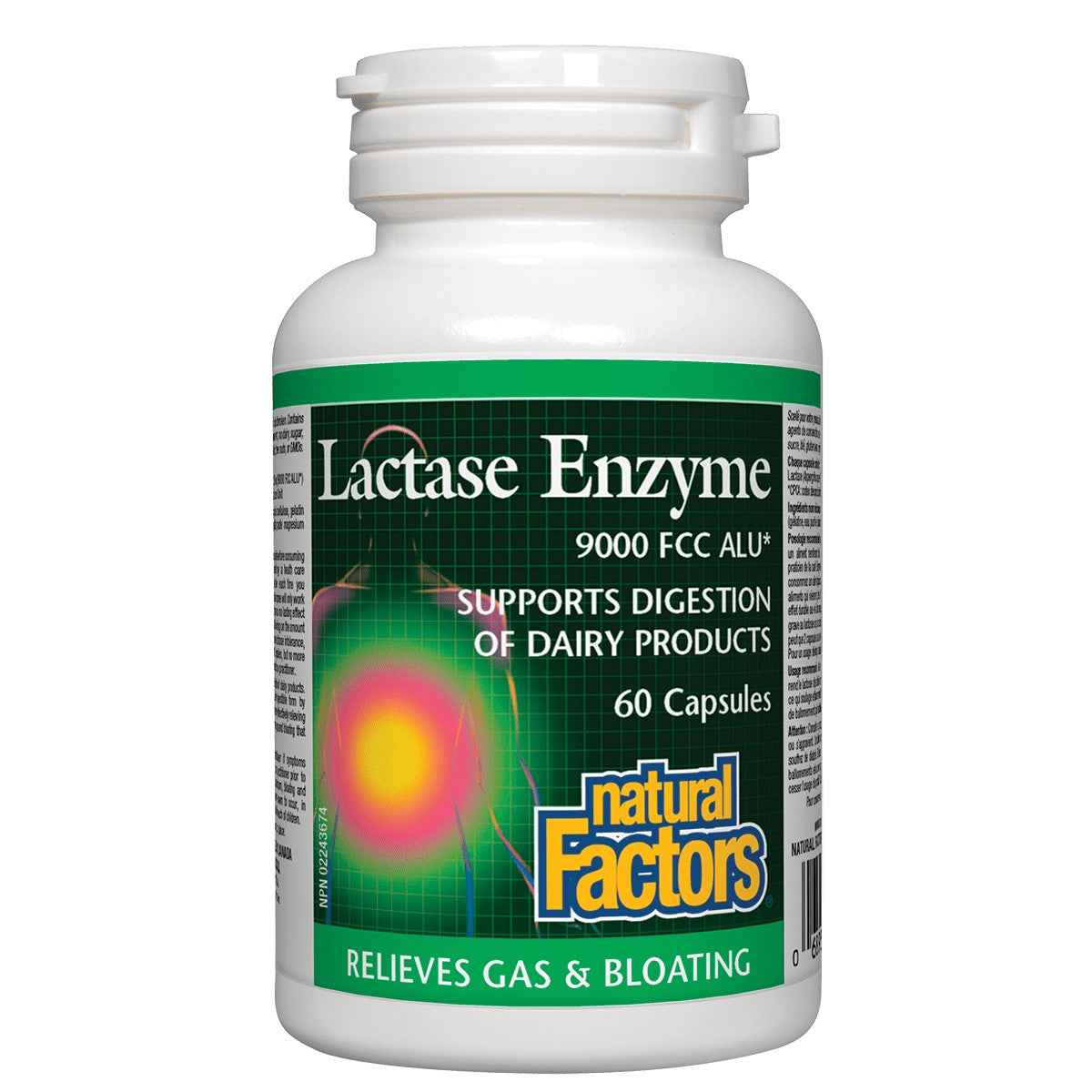 Natural Factors Lactase Enzyme -- 9000 FCC - 60 Capsules
