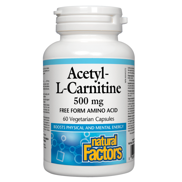 Natural Factors Acetyl L-Carnitine 500mg, 60 Vegetarian Capsules