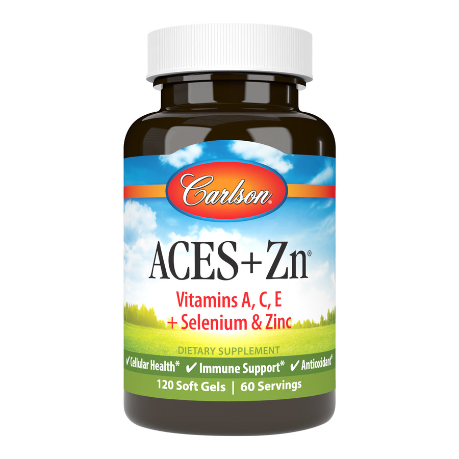 Carlson Labs Aces + Zn Antioxidants Dietary Supplement, 60 Soft Gels