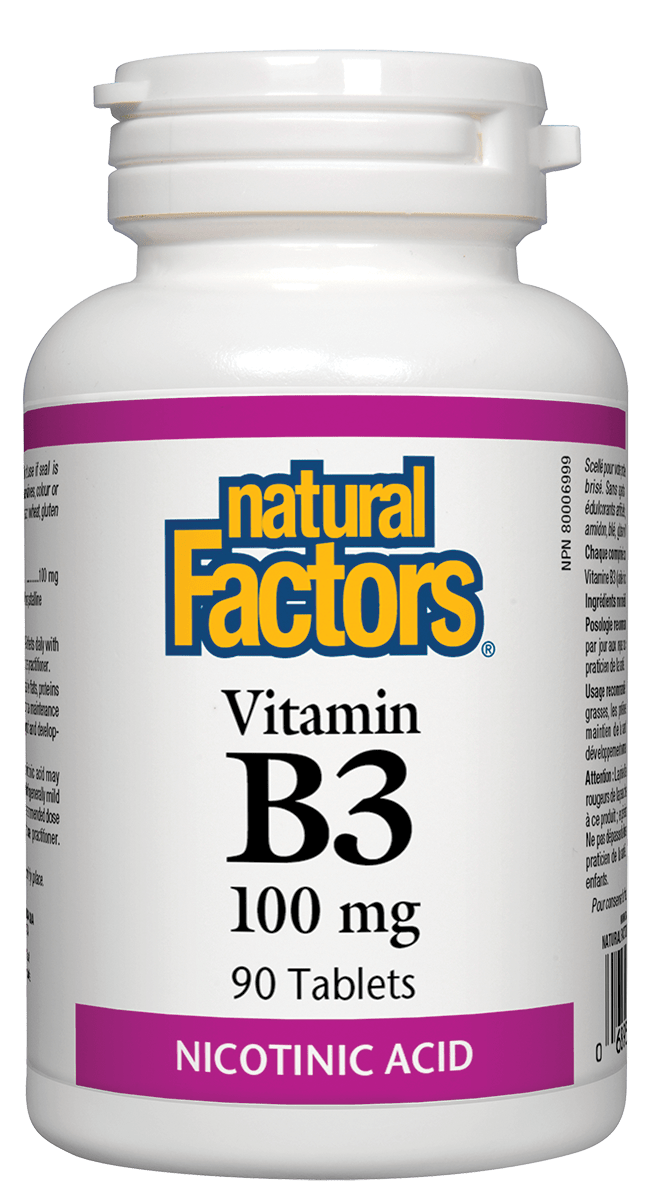 Natural Factors B3 Niacin 100 Mg, 90 Tablets