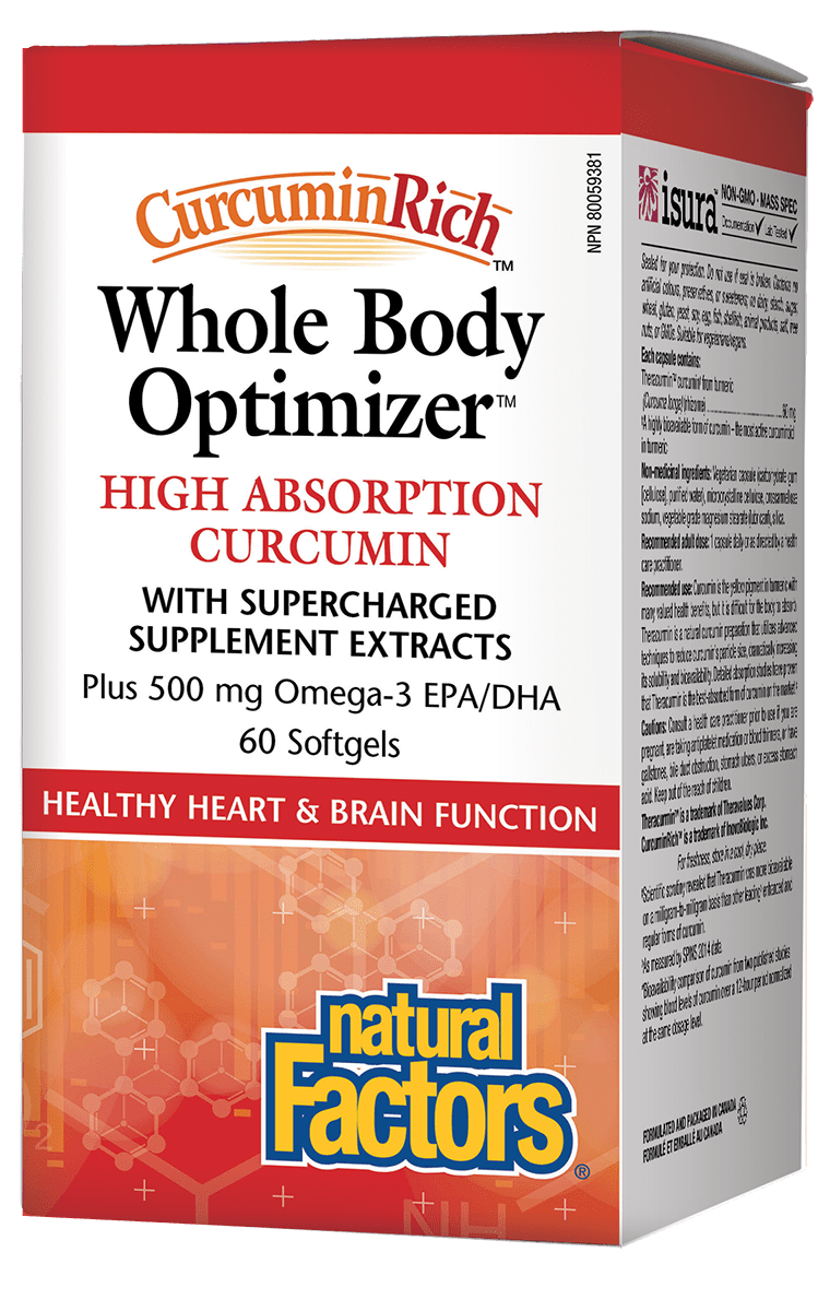 Natural Factors CurcuminRich Whole Body Optimizer High Absorption Curcumin - 60 Soft Gels