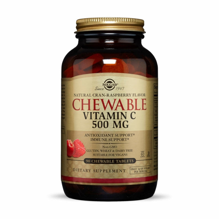 Solgar Vitamin C 500 Mg Chewable - Cran Raspberry Flavor, 90 Tablets