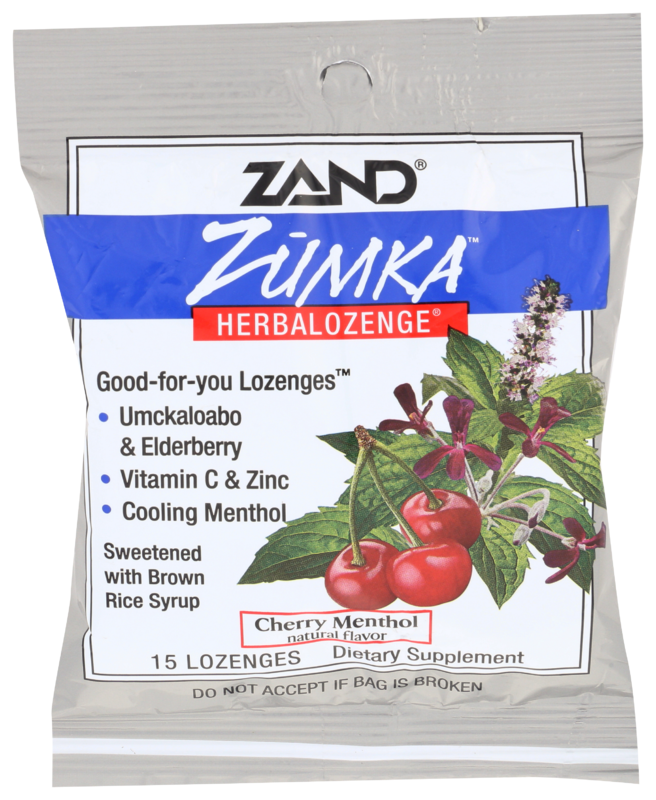 Zand Naturals, Zumka, Cherry Menthol, 15 Throat Lozenges