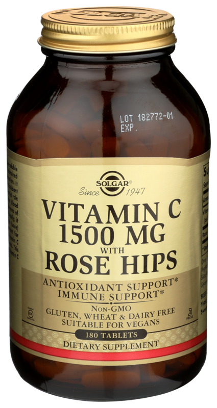 Solgar Vitamin C 1500 Mg With Rose Hips, 180 Tablets