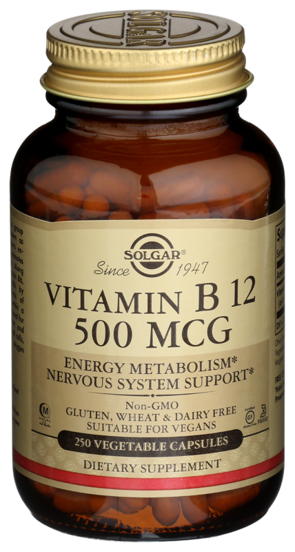 Solgar Vitamin B12 500 Mcg 250 Vegetable Capsules