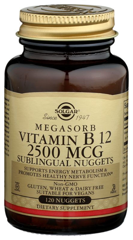 Solgar Sublingual Vitamin B12, 2500 Mcg, 120 Nuggets
