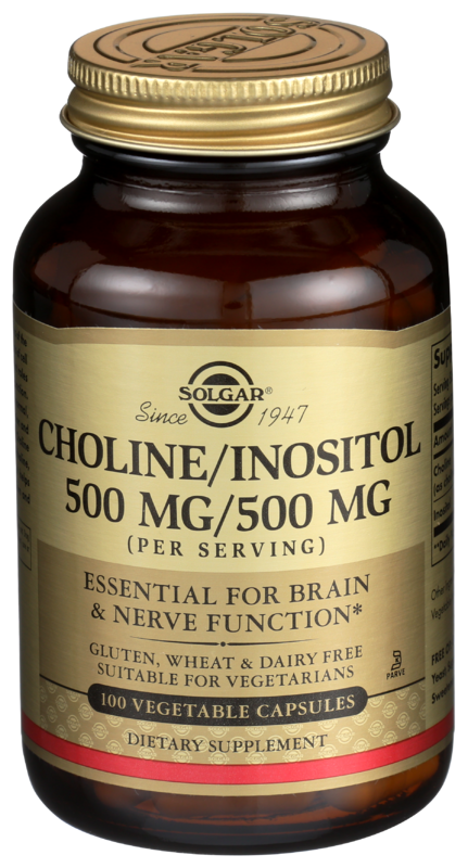 Solgar Choline Inositol -- 500 Mg - 100 Vegetable Capsules