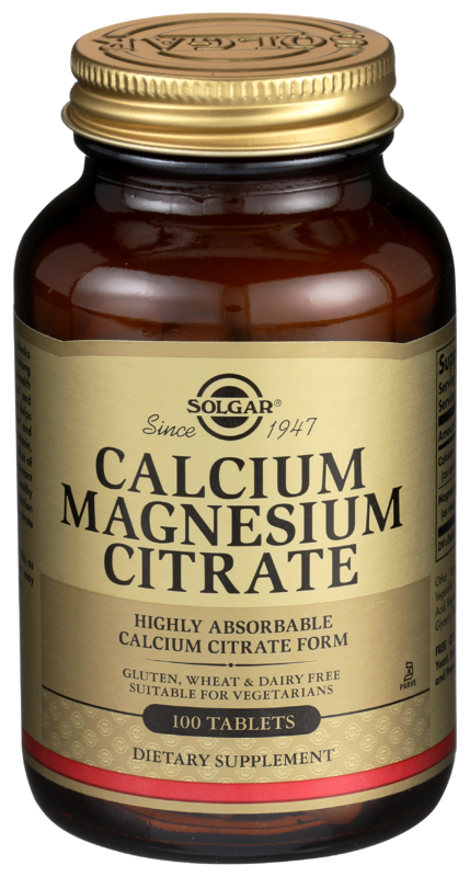 Solgar Calcium Magnesium Citrate, Highly Absorbable Form, 100 Tablets