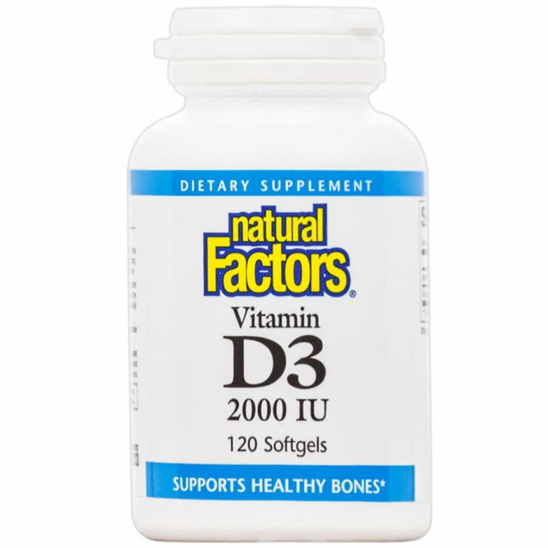 Natural Factors Vitamin D3, 2000IU, 120 Soft Gels