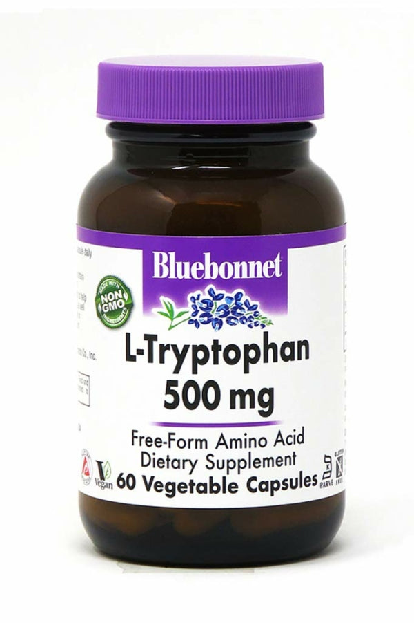 Bluebonnet Nutrition L-tryptophan 500 Mg, 60 Vegetarian Capsules