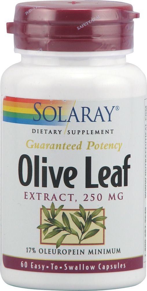 Solaray Olive Leaf Extract, 250 Mg, 60 Capsules