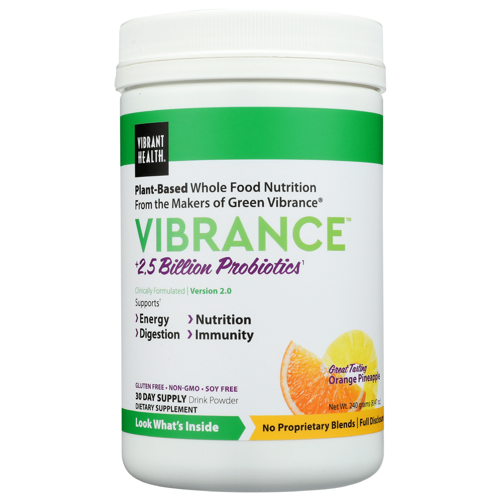 Vibrant Health Vibrance Essential Daily Green Food Energizing Orange Pineapple - 255.21 Grams