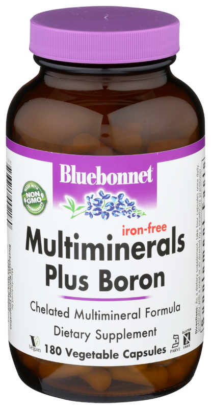 Bluebonnet Nutrition, Multiminerals Plus Boron, Iron-Free, 180 Vegetable Capsules