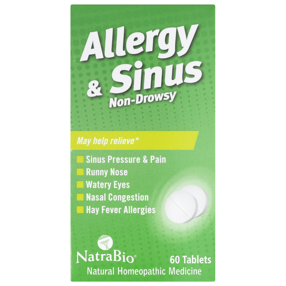 NatraBio Allergy & Sinus, Non Drowsy, Tablets