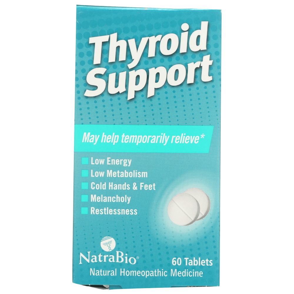 NatraBio Homeopathic Thyroid Support, 60 Tablets