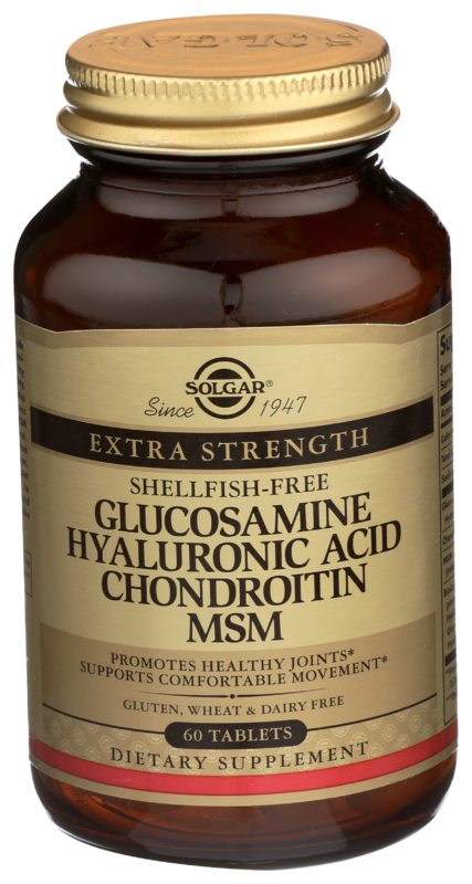 Solgar Glucosamine Hyaluronic Acid Chondroitin MSM Shellfish Free - 60 Tablets