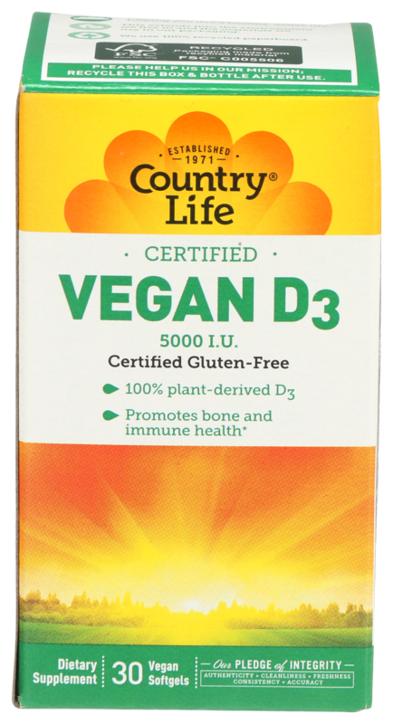 Country Life Vegan D3 Dietary Supplement
