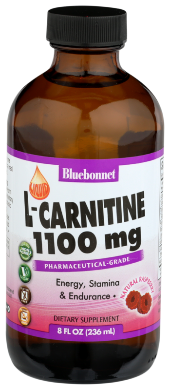 Bluebonnet Liquid L-Carnitine 1100 Mg, Raspberry, 8 Fluid Ounce