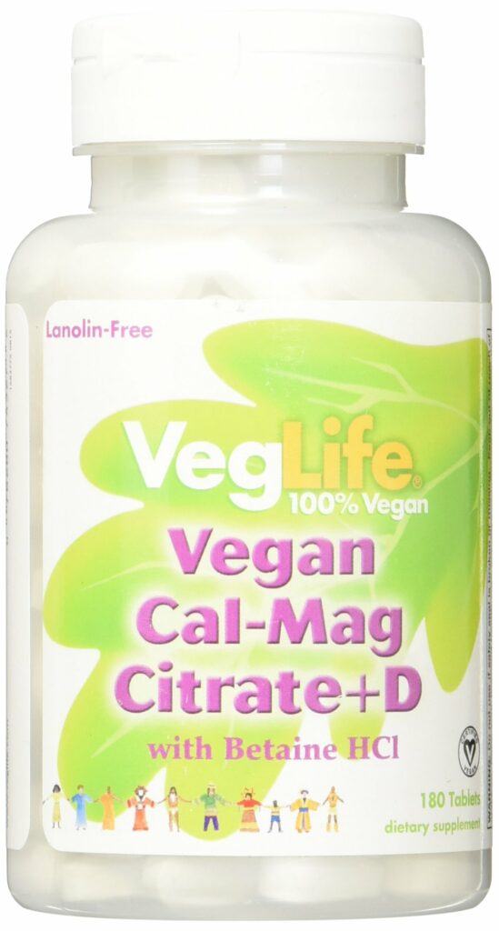 Veglife Cal-Mag Citrate Plus D Vegan Tablet, 500 Mg