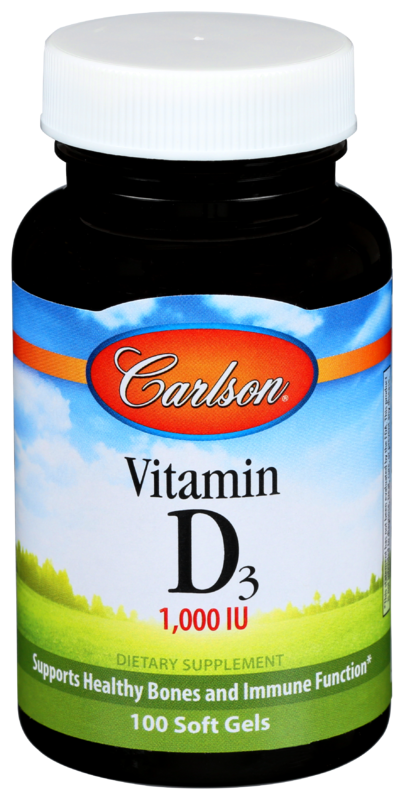Carlson Labs Vitamin D3 Dietary Supplement, 100 Soft Gels