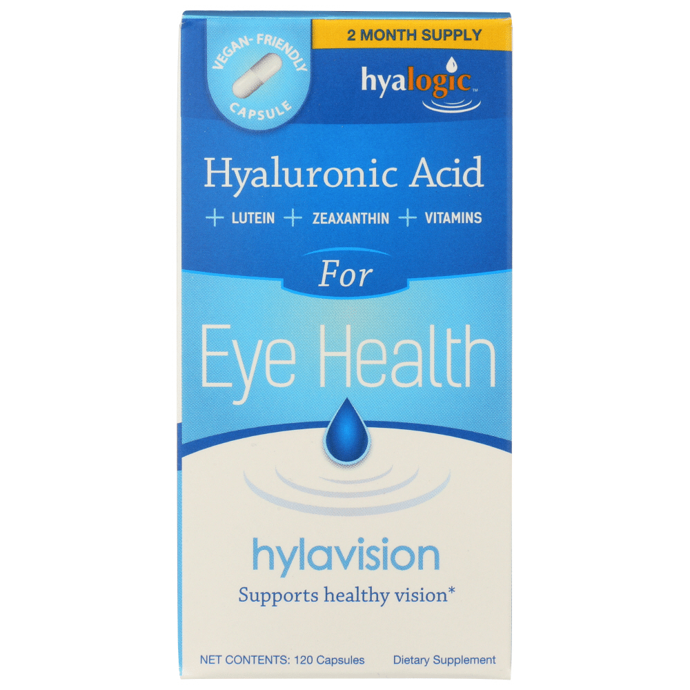 Hyalogic HylaVision Eye Health With Hyaluronic Acid, Lutein, Zeaxanthin & Vitamins - 120 Capsules