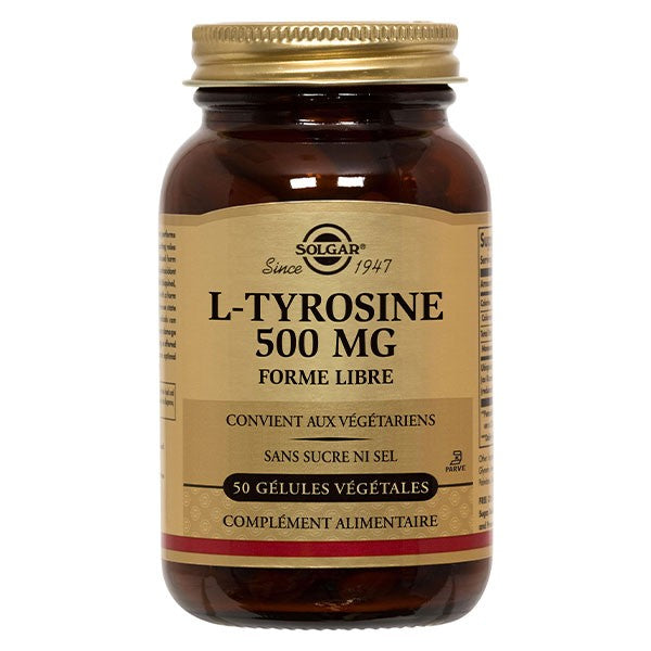 Solgar L-Tyrosine 500 Mg, 50 Vegetable Capsules