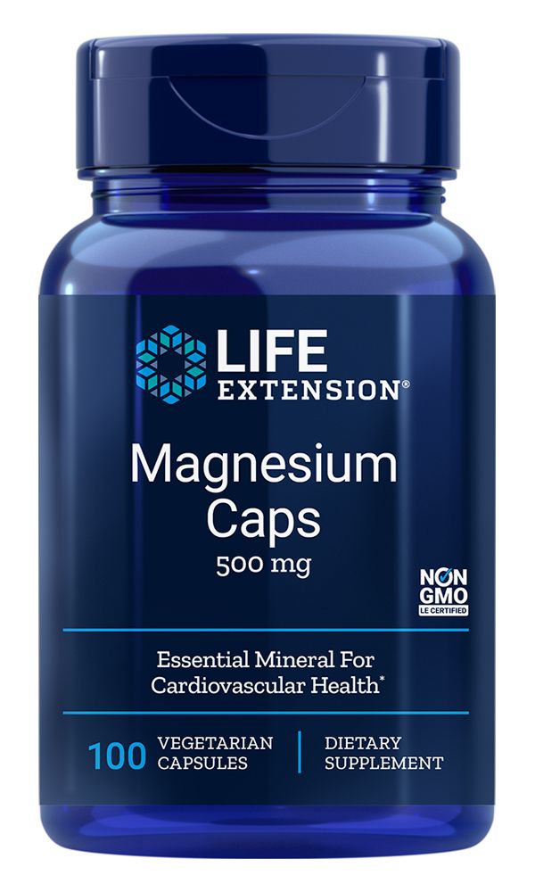 Life Extension Magnesium Caps -- 500 Mg - 100 Vegetarian Capsules
