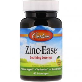 Carlson Labs Zinc Ease Lozenges, 42 Tablets